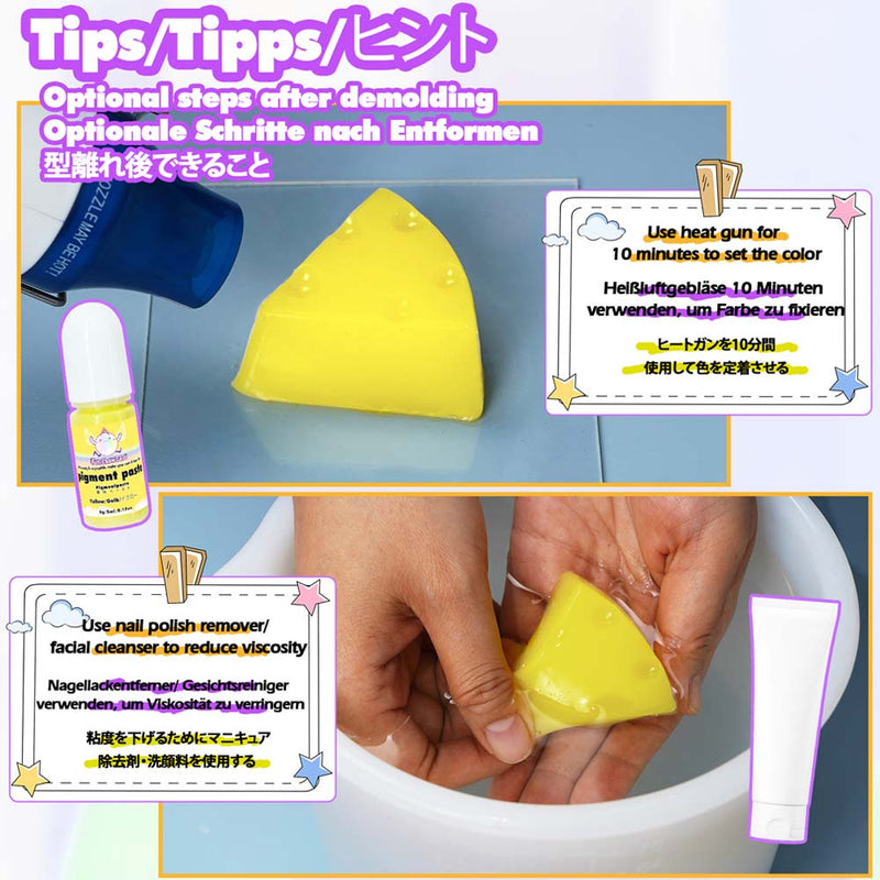 Taba Squishy Cheese Kit Gel+Silicone Mold+Pigment+Sprinkles