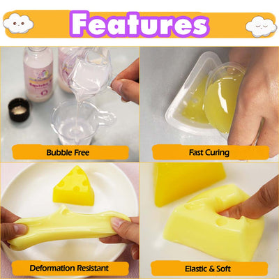 Taba Squishy Cheese Kit Gel+Silicone Mold+Pigment+Sprinkles