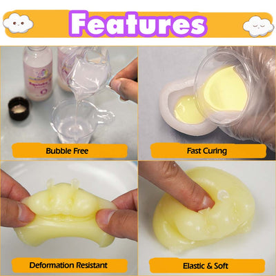 Taba Squishy Maker 2 Hamster Silicone Molds+Gel+Kits Fufu Making Pack