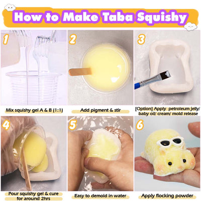 Taba Squishy Maker 2 Hamster Silicone Molds+Gel+Kits Fufu Making Pack