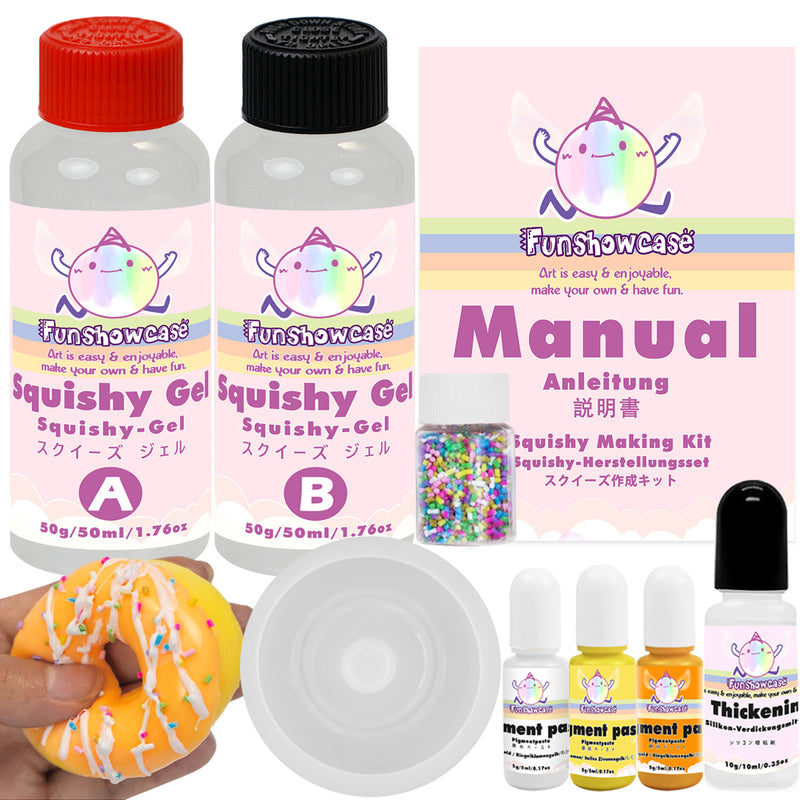 Taba Squishy Donut Maker Kit Silicone Mold+Gel+Pigment+Sprinkles