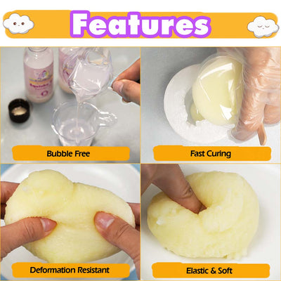 Taba Squishy Chick Maker Kit Silicone Mold+Gel+Pigment+Sprinkles Fufu Making Pack