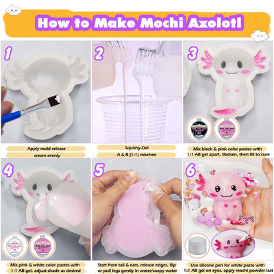 Taba Squishy Maker Big Axolotl Silicone Mold Gel Kits Pack