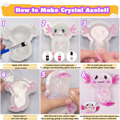 Taba Squishy Maker Big Axolotl Silicone Mold Gel Kits Pack