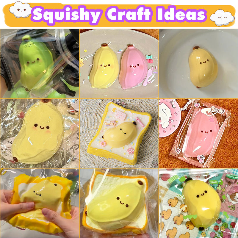 Taba Squishy Maker Banana Silicone Mold Gel Kits Pack