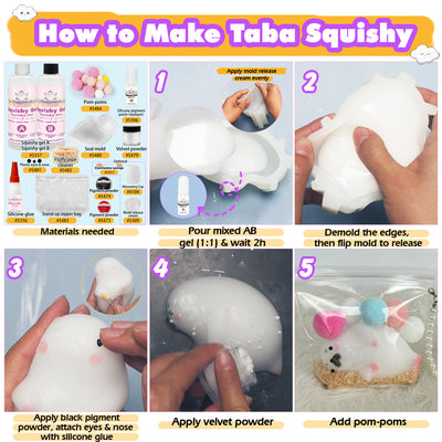 Taba Squishy Maker Seal Silicone Mold Gel Kits Pack