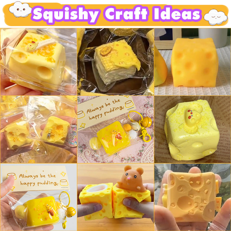 Taba Squishy Maker Squeeze Cheese Cube Silicone Gel Mold Kits Pack