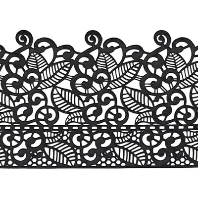 Large Edible Cake Lace Leaf Scroll Black 14-Inch 10-Piece Set