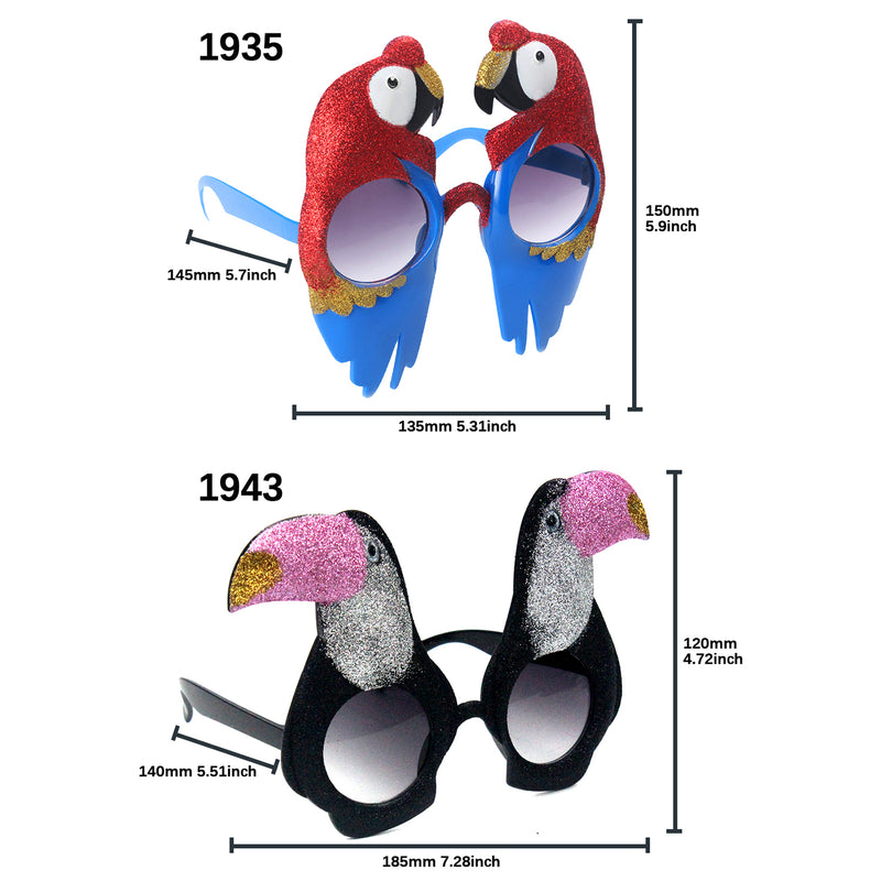 Pink Beak Parrot Party Costume Sunglasses