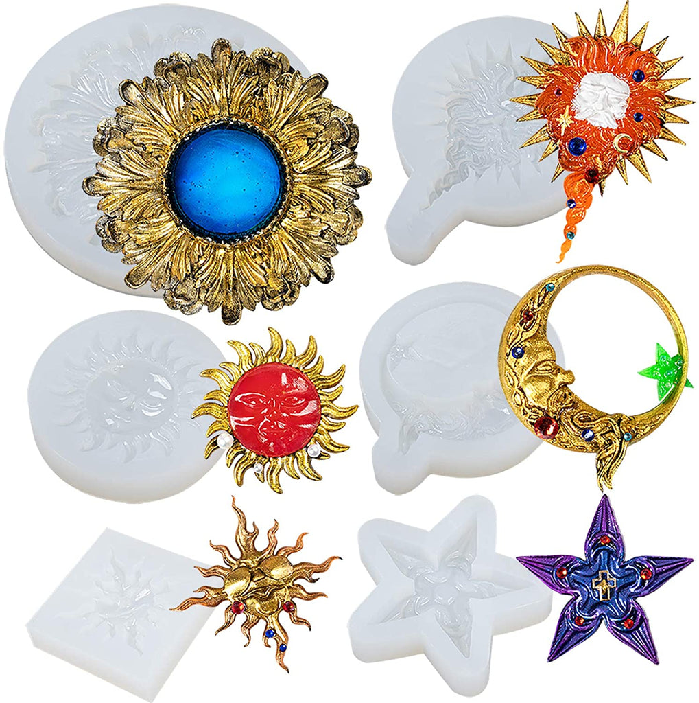 DIY Epoxy Resin Silicone Molds Moon Sun Star Keychain Mould Casting Pendant