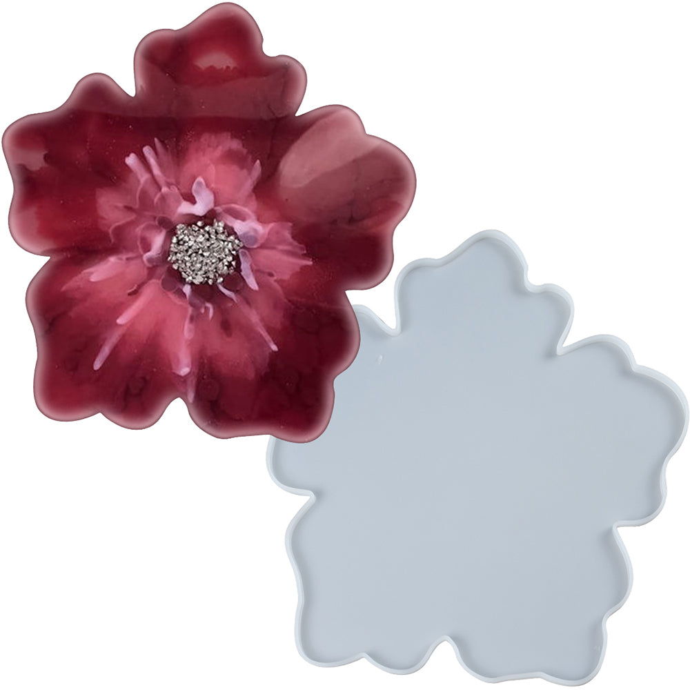 Funshowcase Sakura Flower Coaster Resin Silicone Mold 4.2x4x0.47inch