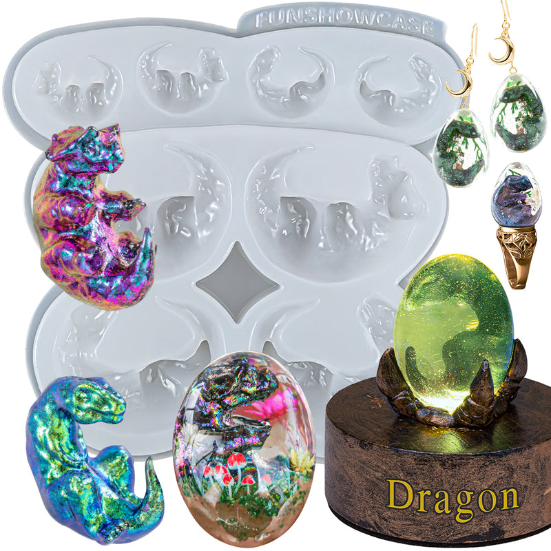 2 Pack Dragon Egg Mold Dinosaur Mold Silicone Mold for Resin Dragon Candle  Mold Easter Egg
