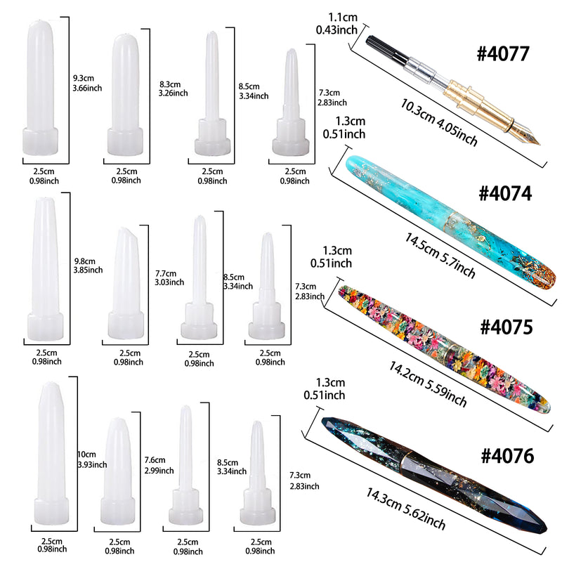  Tino Kino Resin Fountain Pen Molds Kit Epoxy Casting Molds Pen  Silicone Molds with 3Pcs Fountain Pen Refills for DIY Pen,Teacher Student  Gift