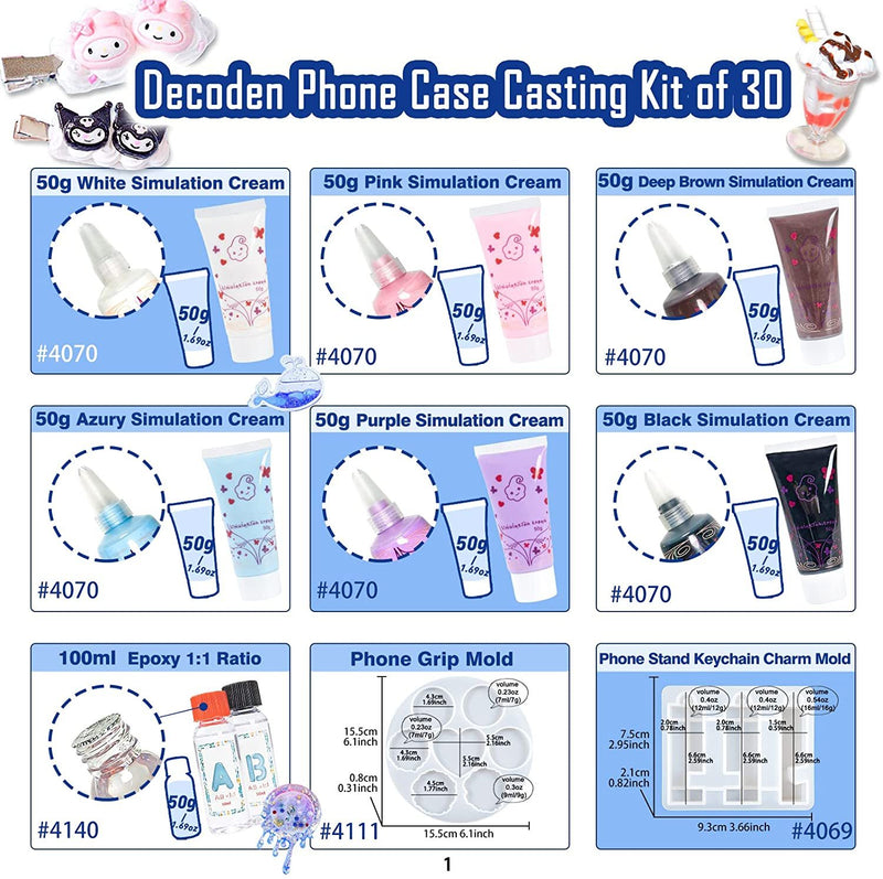 Cream Glue DIY Phone Case Faked whipped cream decoden kit decoden